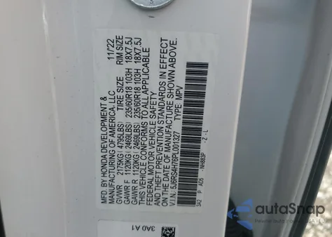 2023 Honda Cr-V Exl из США, поврежденный, VIN 5J6RS4H76PL001327